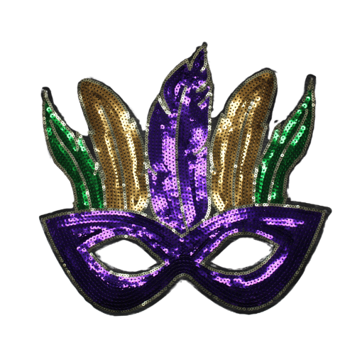 Mardi Gras Mask Patch (Large/Sequin)
