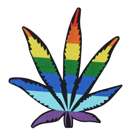 Marijuana Rainbow Patch (Large/Embroidery)