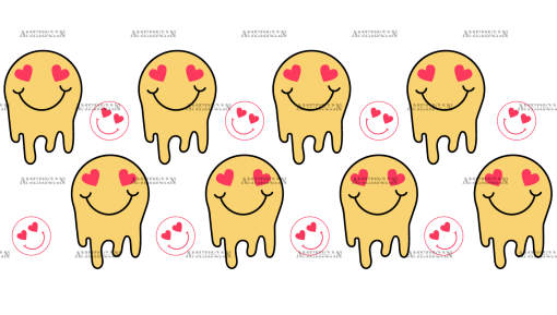 Melting Smiley Love-1 UV DTF Transfer