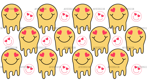 Melting Smiley Love-2 UV DTF Transfer