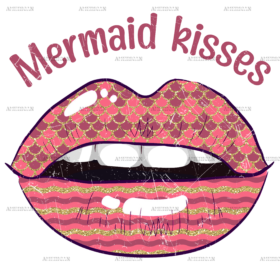 Mermaid Kisses Lips DTF Transfer
