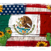 Mexican American Flag Cactus DTF Transfer