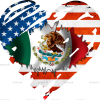 Mexican American Flag Heart DTF Transfer