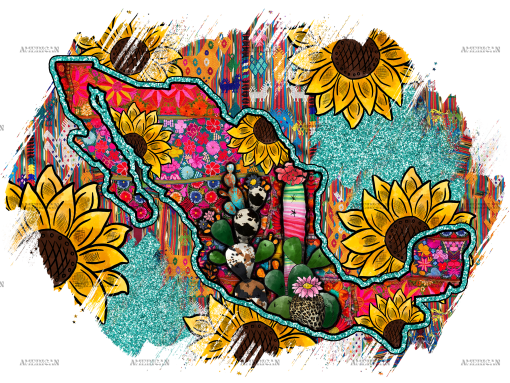 Mexico Map Dtf Transfer