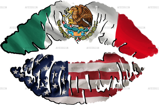 Mexico USA Lips Dtf Transfer