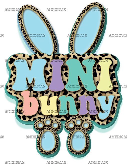 Mini Bunny Blue DTF Transfer