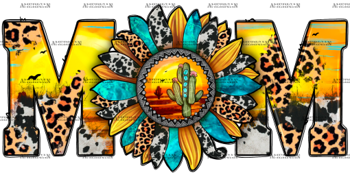 Mom Sunflower Cactus DTF Transfer