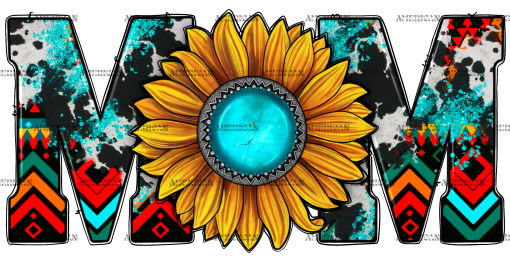 Mom Sunflower Stone DTF Transfer