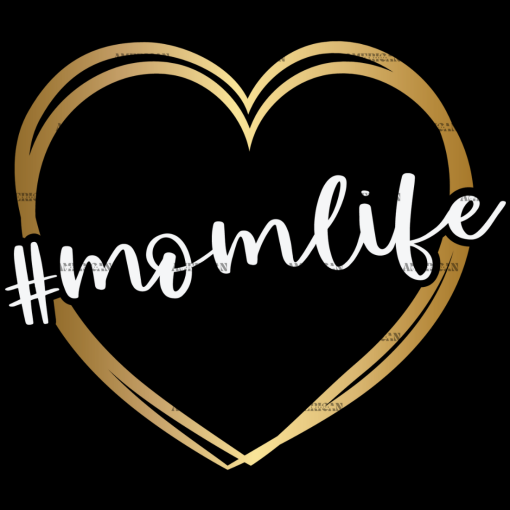 Momlife Heart Gold DTF Transfer