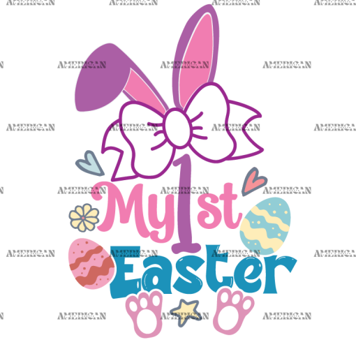 My 1st Easter Bow DTF Transfer