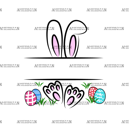 Name Frame Easter Bunny Pink DTF Transfer