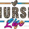 Nurse Life Leopard UV DTF Transfer