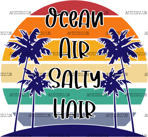 Ocean Air Salty Hair DTF Transfer