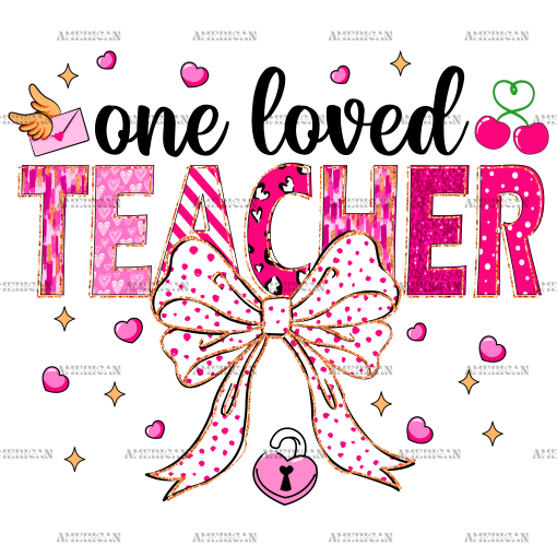 One Loved Teacher Bow DTF Transfer