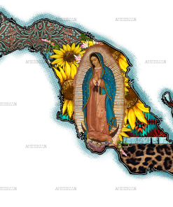 Our Lady Of Guadalupe Mexico Map Dtf Transfer