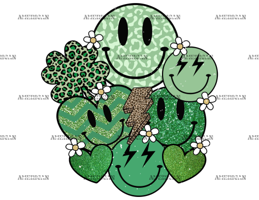 Patricks Day Smilies Retro DTF Transfer