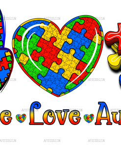Peace Love Autism DTF Transfer