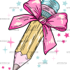Pencil Bow DTF Transfer