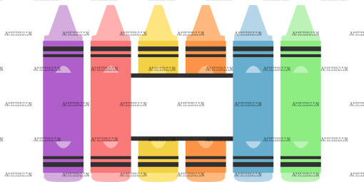 Personalized Colorful Crayons UV DTF Transfer