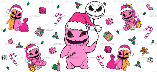 Pink Evil Christmas UV DTF Transfer