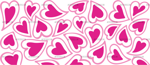 Pink Groovy Hearts UV DTF Transfer