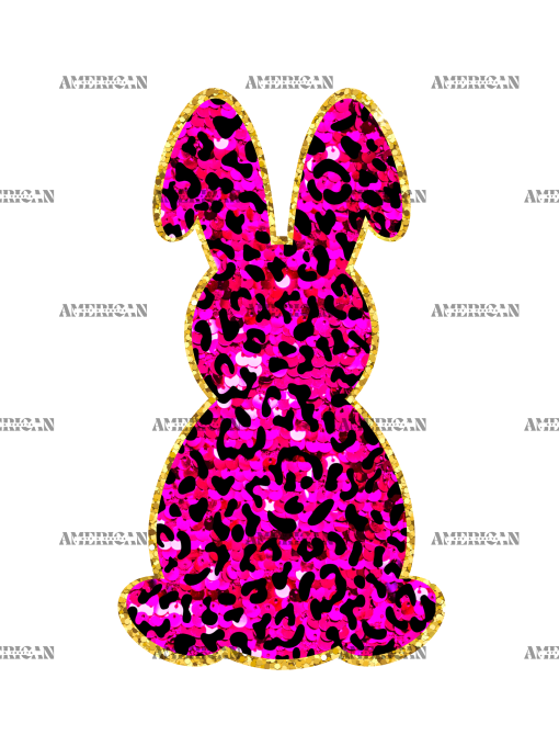 Pink Leopard Bunny DTF Transfer