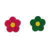 Flowers- Pink , Green Patch(Small/Embroidery)