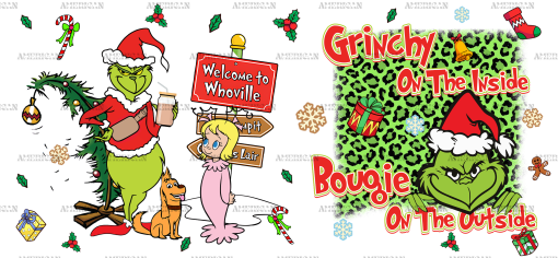 Red Whoville Grinch UV DTF Transfer