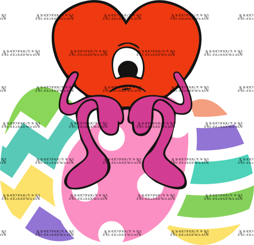 Sad Heart Bunny Eggs DTF Transfer