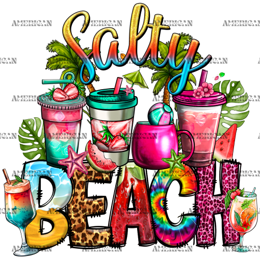 Salty Beach Drinks DTF Transfer