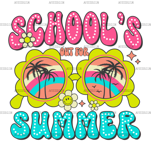 School's Out For Summer Goggles DTF Transfer