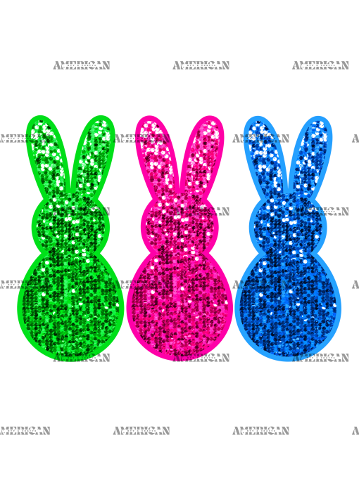 Sequins Bunnies DTF Transfer