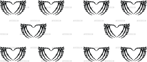 Skeleton Hand Heart UV DTF Transfer