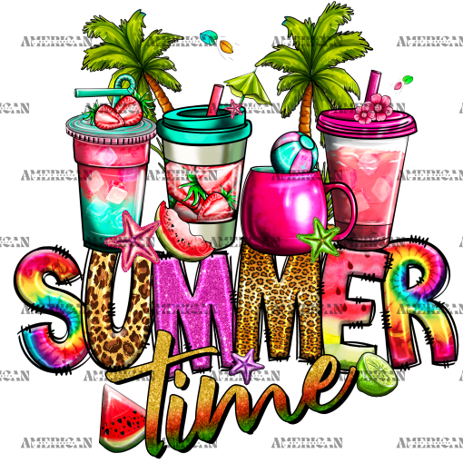Summer Time Drinks  DTF Transfer