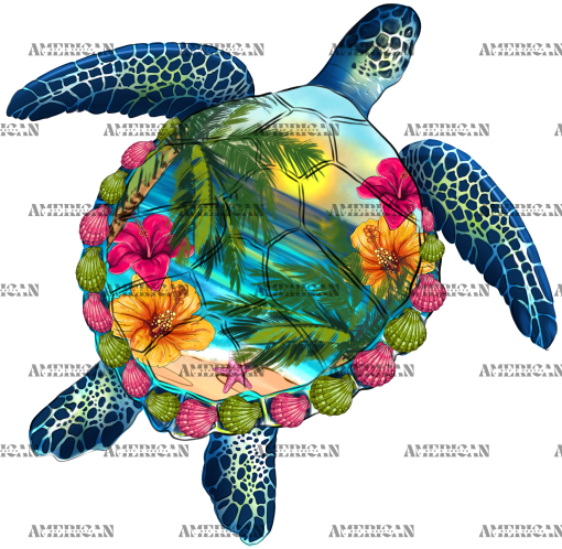 Summer Turtle DTF Transfer