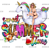 Sweet Summer Time Unicorn DTF Transfer