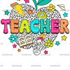 Teacher Apple DTF Transfer