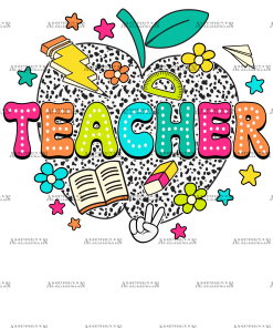 Teacher Apple DTF Transfer