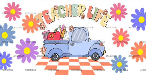 Teacher Life Truck UV DTF Transfer