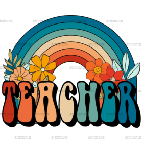 Teacher Rainbow DTF Transfer