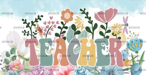 Teacher Wildflower UV DTF Transfer