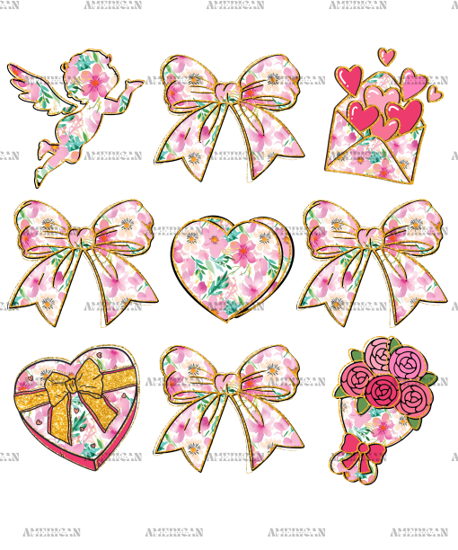 Valentine Bows-3 DTF Transfer