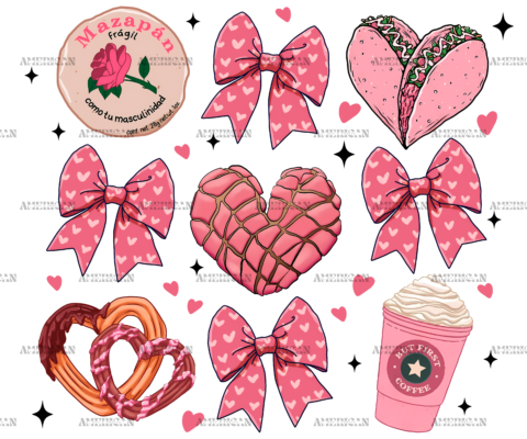 Valentine Bows-4 DTF Transfer