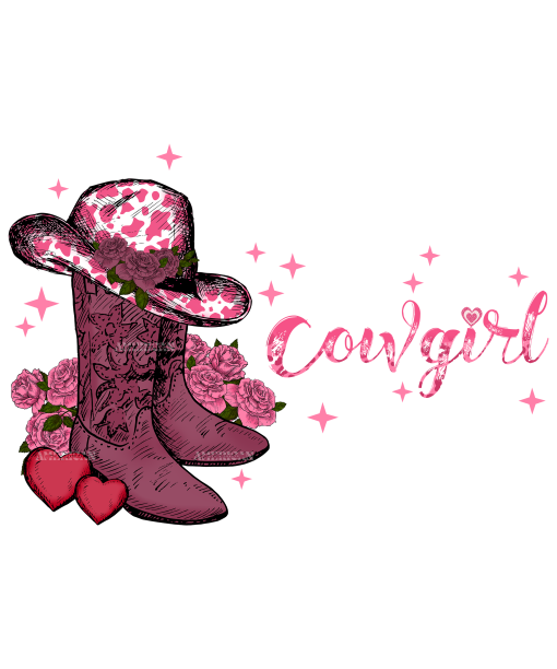Valentine Cowgirl DTF Transfer