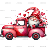 Valentine Gnomie Truck-11 DTF Transfer