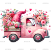 Valentine Gnomie Truck-3 DTF Transfer