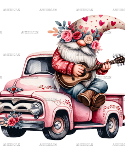 Valentine Gnomie Truck-6 DTF Transfer