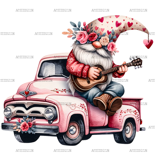 Valentine Gnomie Truck-6 DTF Transfer