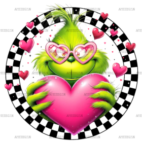 Valentine Grinch DTF Transfer