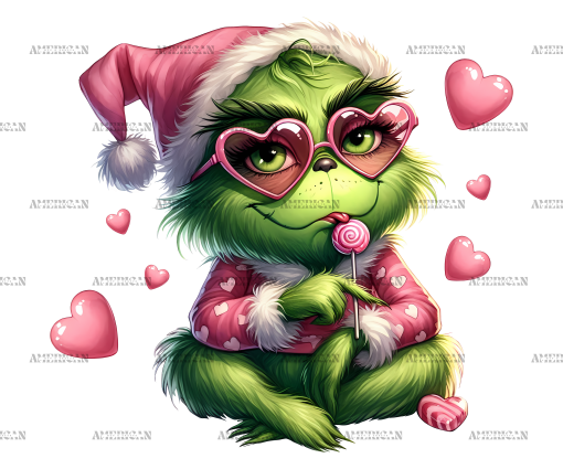 Valentine Grinch Baby DTF Transfer